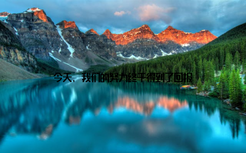今天, 我们的努力终于得到了回报
