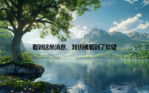 看到这条消息, 我仿佛看到了希望