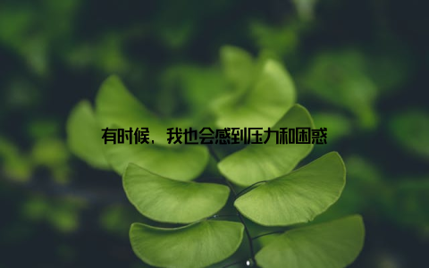 有时候, 我也会感到压力和困惑