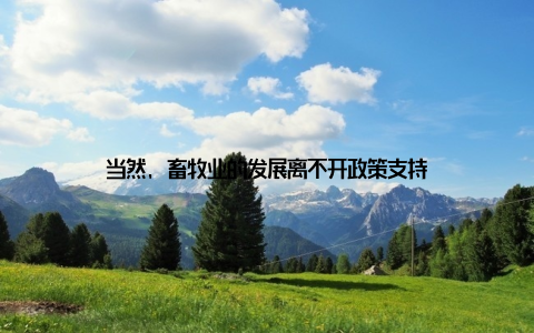 当然, 畜牧业的发展离不开政策支持
