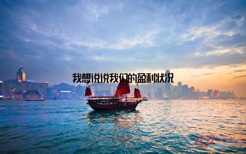 我想说说我们的盈利状况