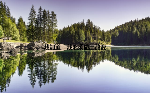 我知道, 我必须做出改变