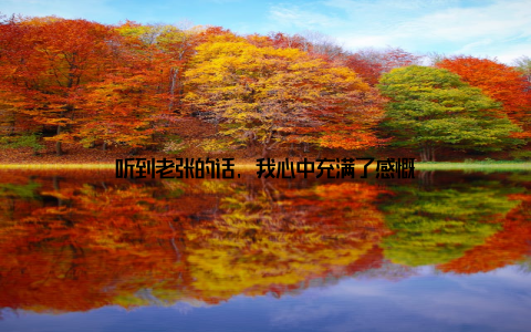 听到老张的话, 我心中充满了感慨